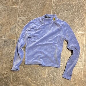 Women's Long Sleeve Velvet Top - Light Purple